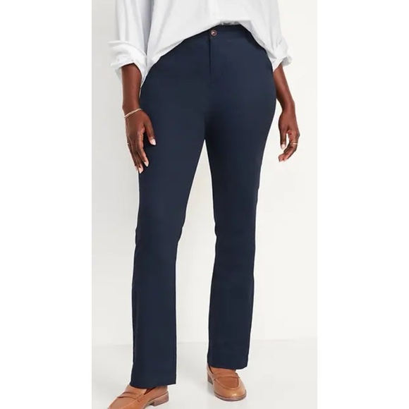 Old Navy High Rise Flare Pants Navy - Picture 1 of 8